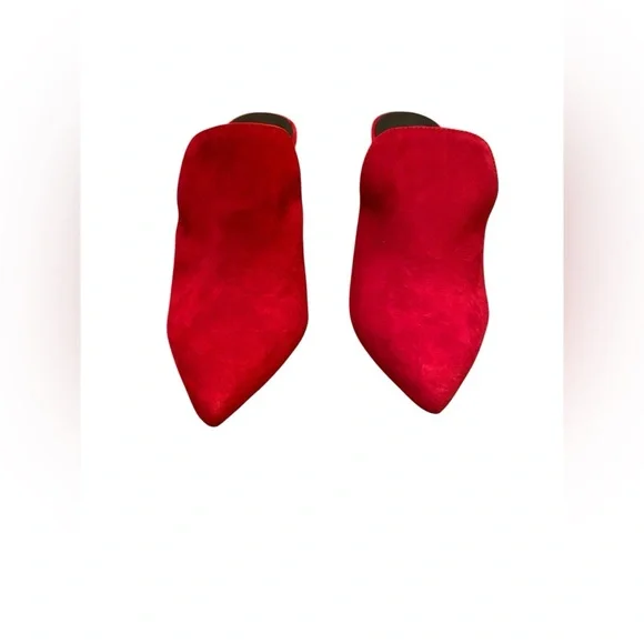 NATORI red suede mule heels - Picture 2 of 6